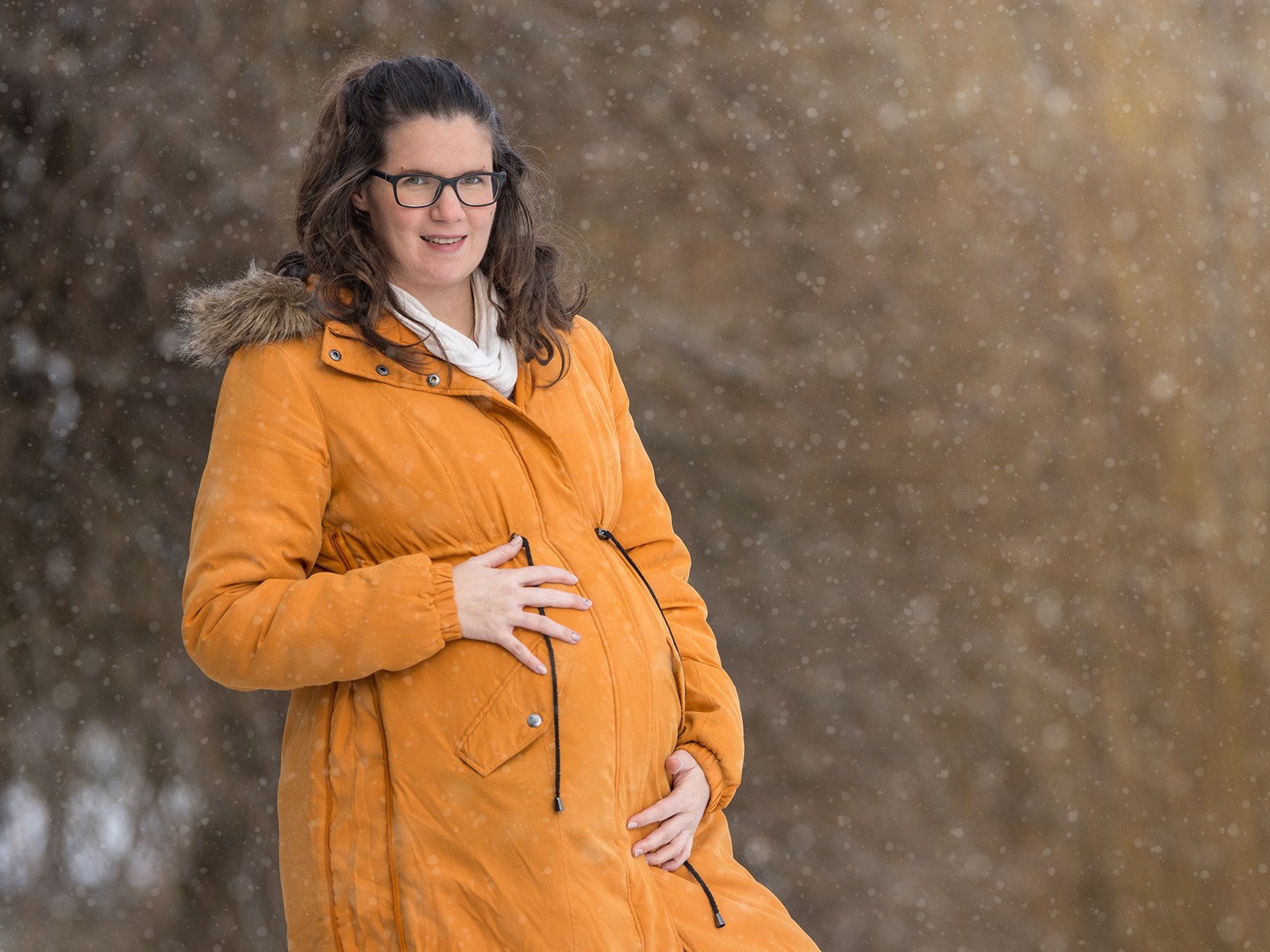 portré_5 tél hóesés portré kismama baba fotó