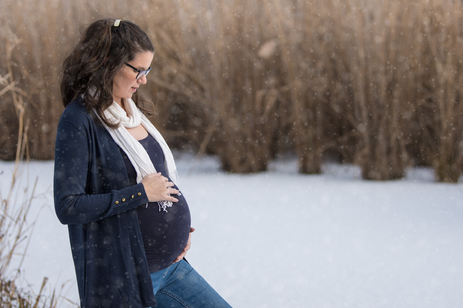 portré_4 tél hóesés portré kismama baba fotó