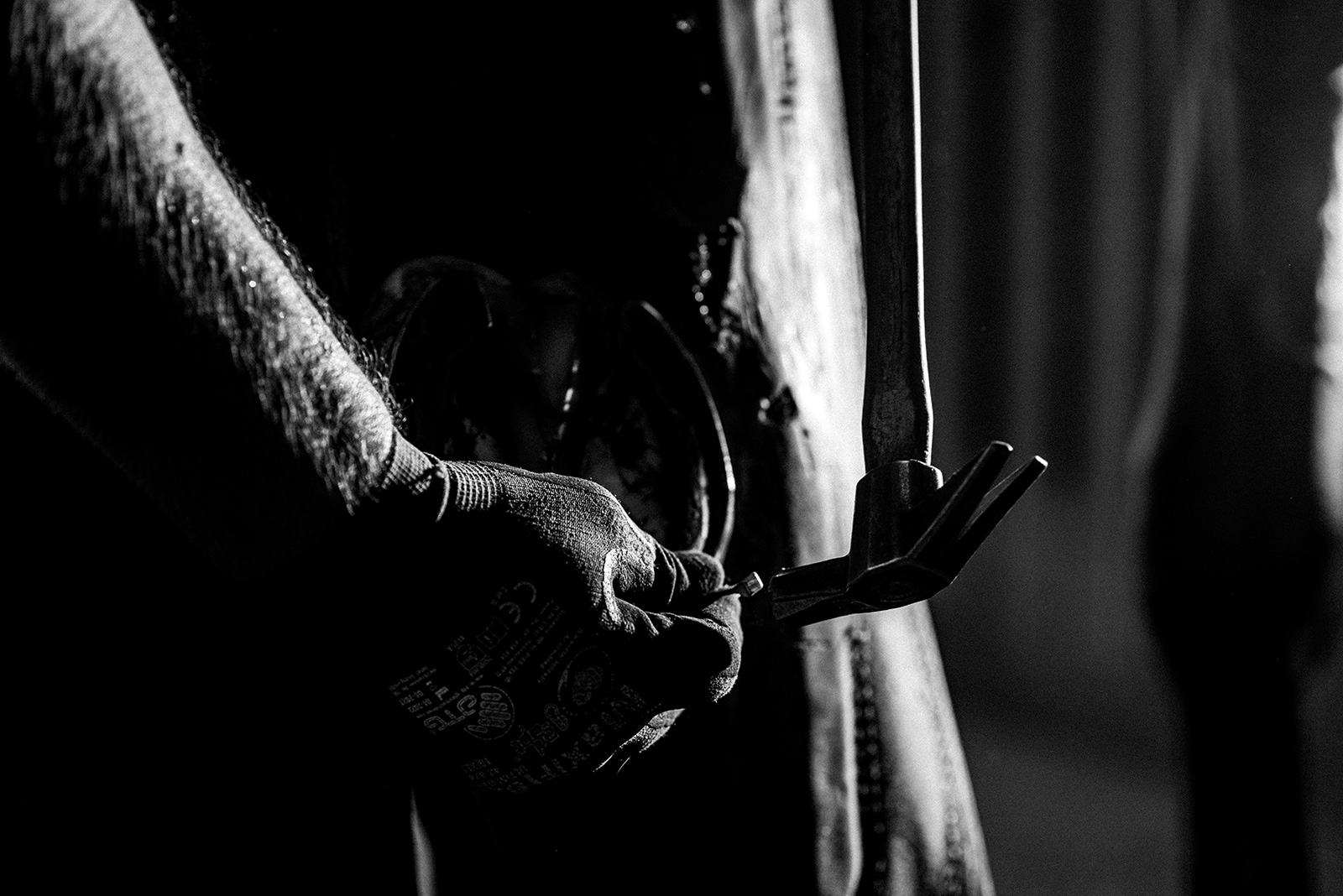 ló patkó patkolás művészi fekete fehér